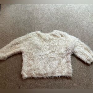 Super soft white fuzzy sweater